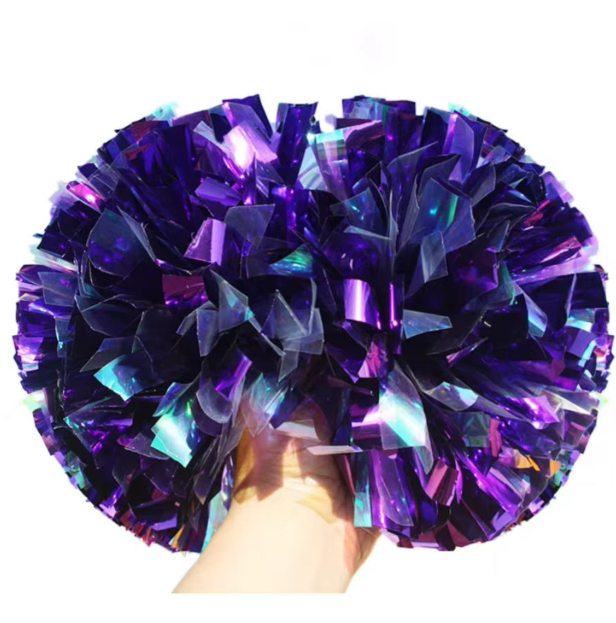 Purple Metallic mix Pom Pom