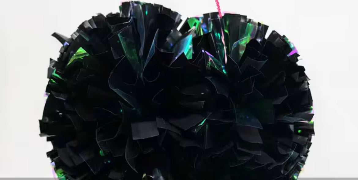 Metallic black Pom Pom