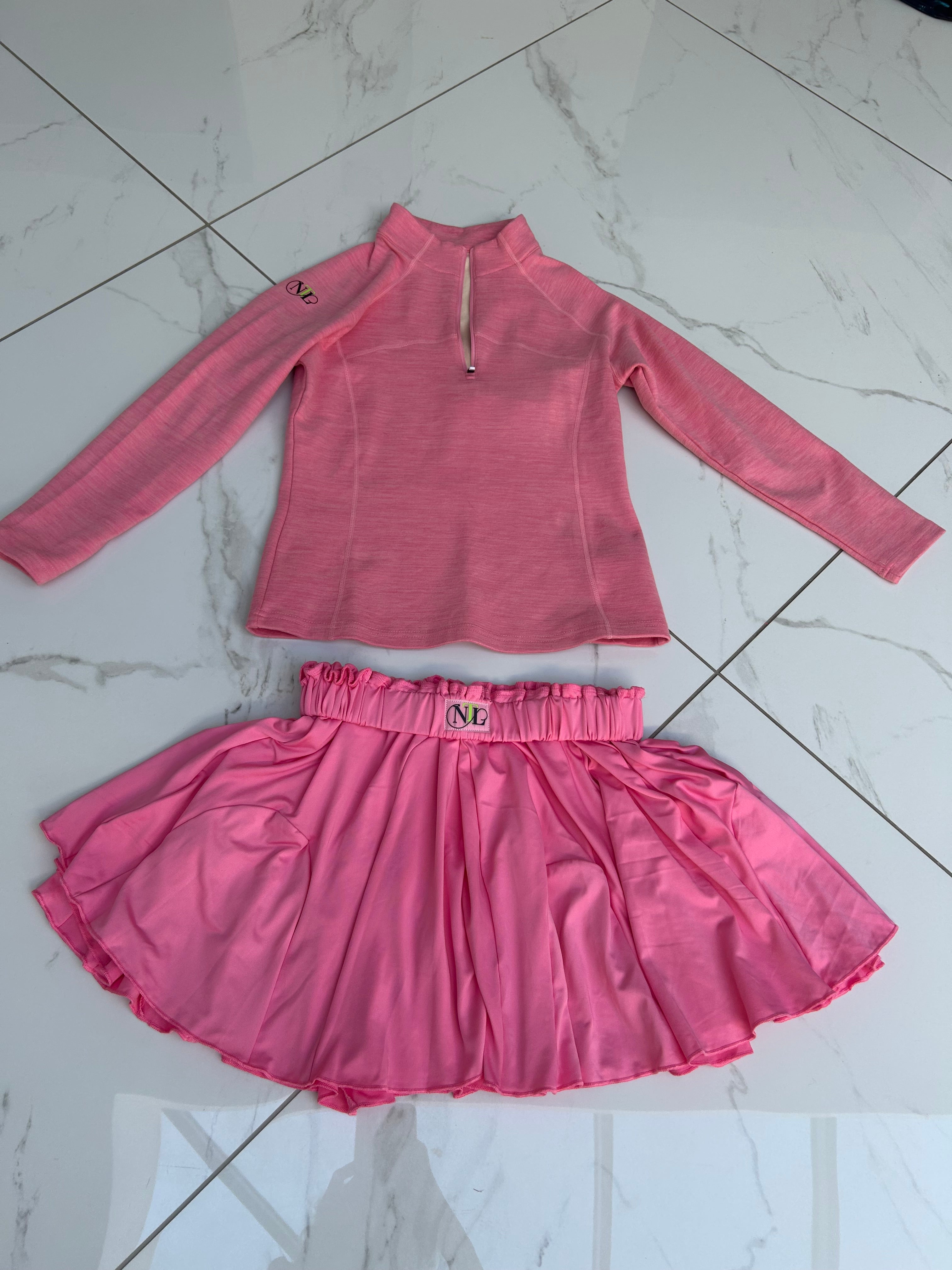 Full flare detail skirt set