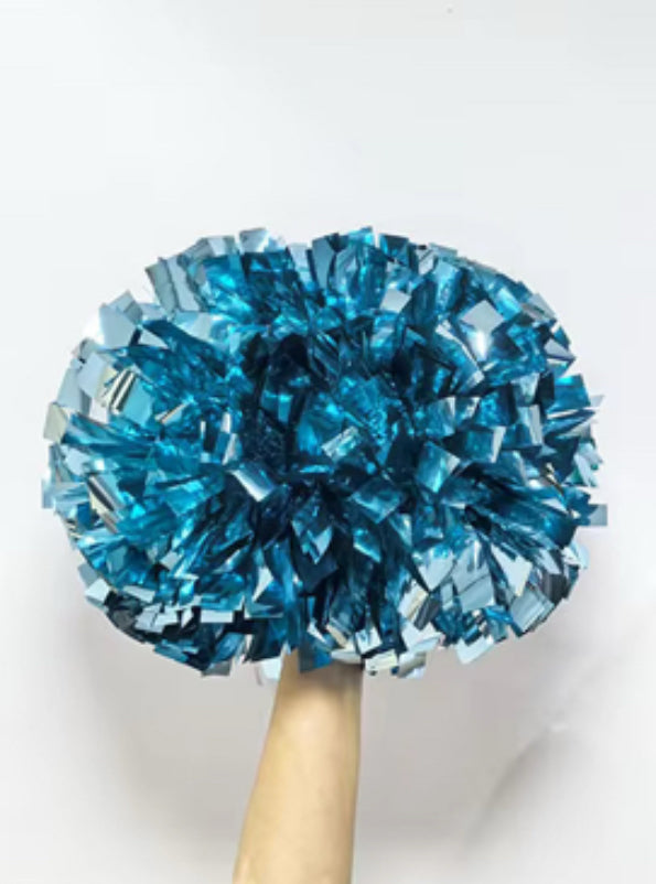 Silver blue metallic Pom Pom