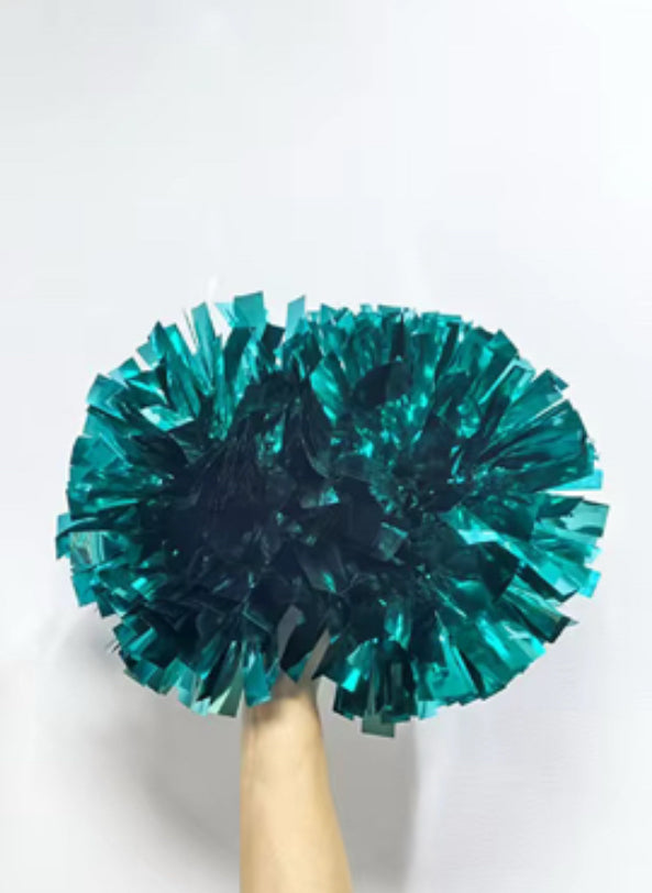 Soft green/blue metallic Pom pom