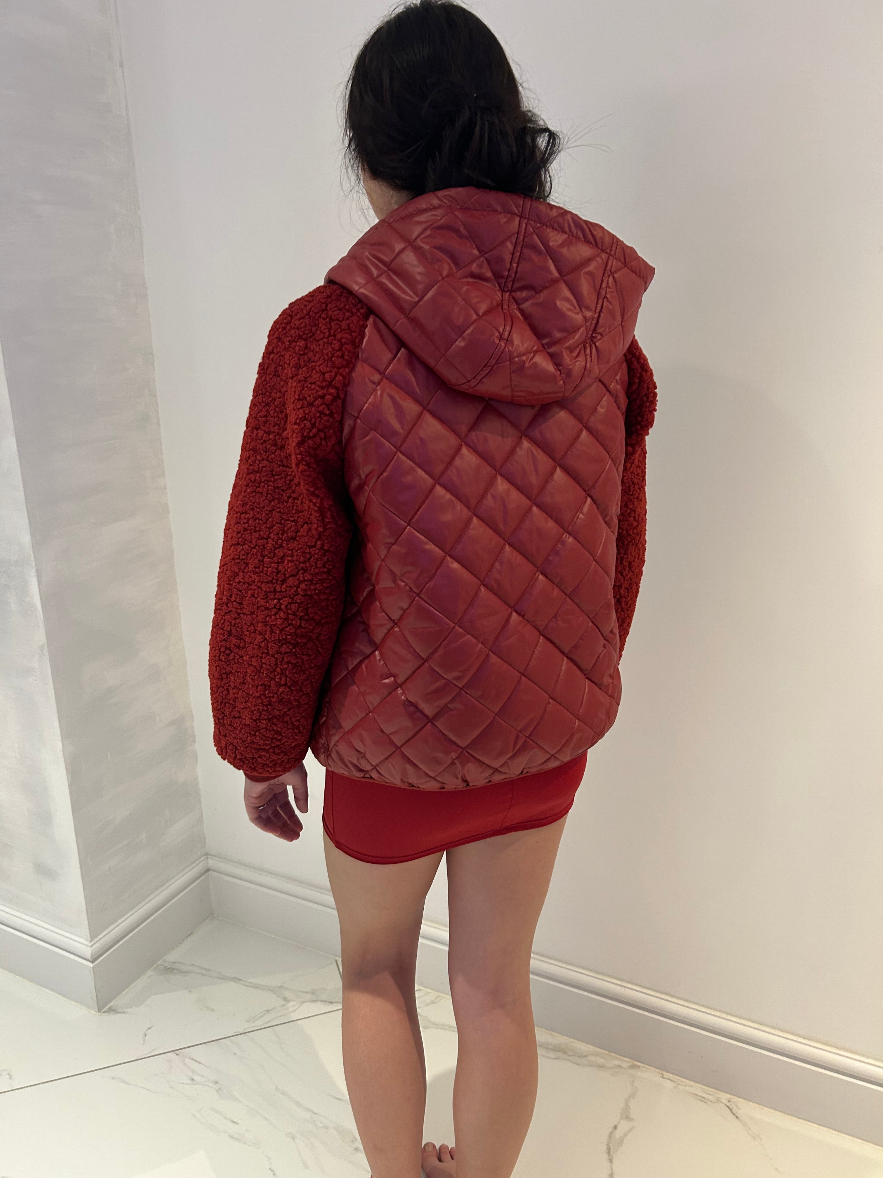 Fleece sleeve padded winter jacket