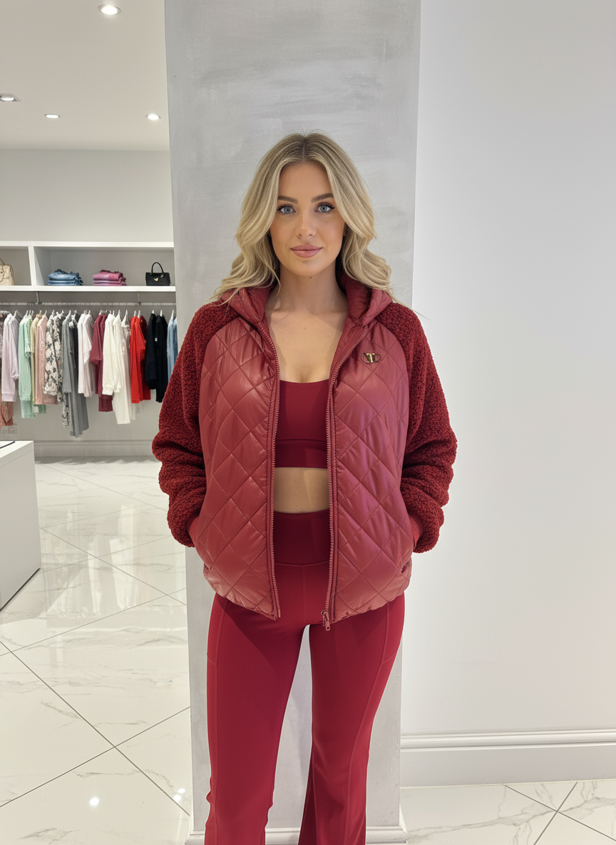 Fleece sleeve padded winter jacket