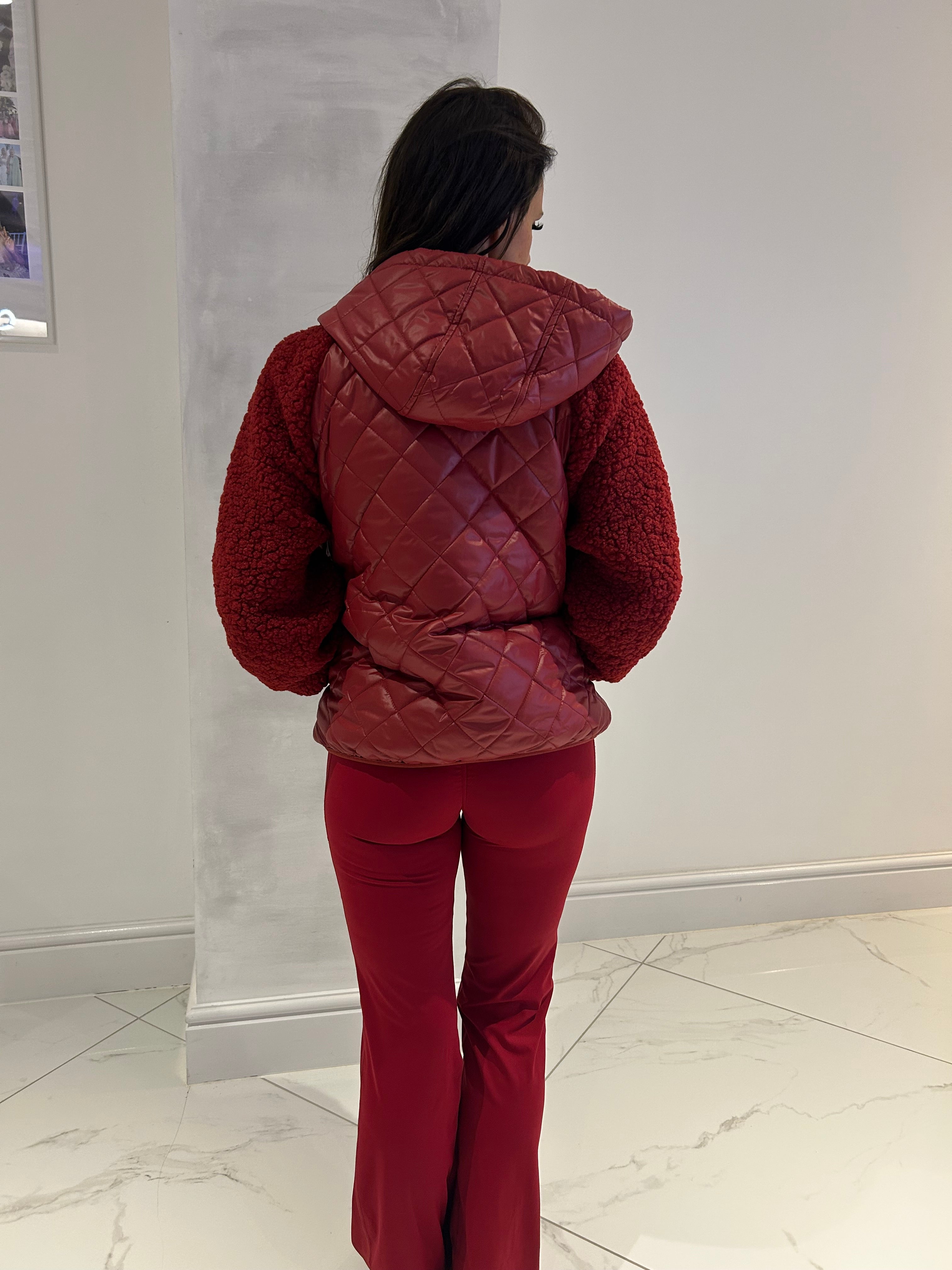 Fleece sleeve padded winter jacket