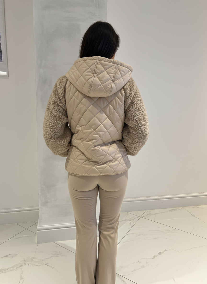 Fleece sleeve padded winter jacket