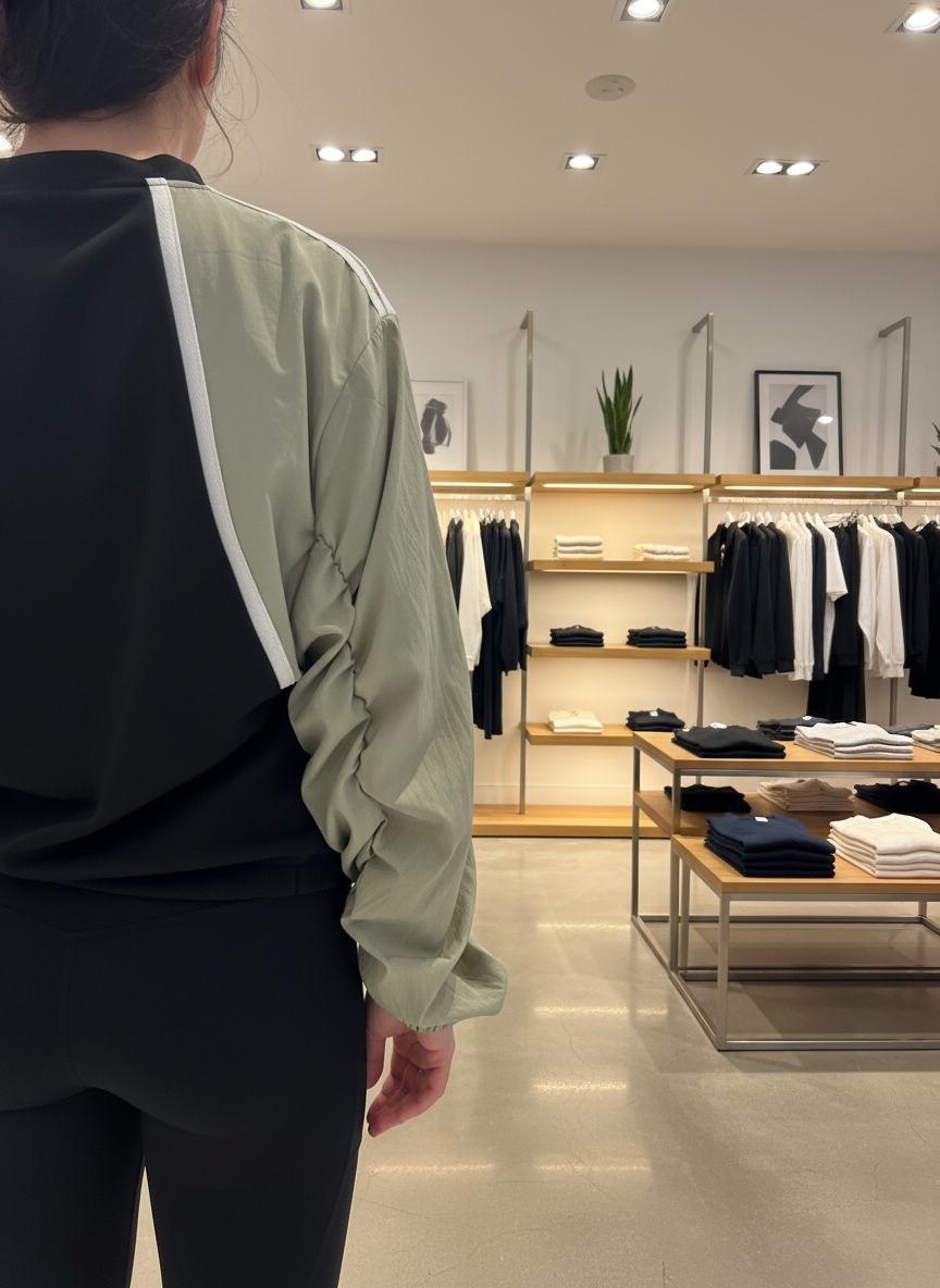 Gathered wind breaker sleeves jumper