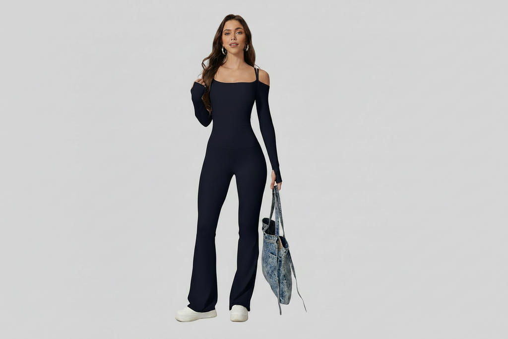 Off the shoulder jump suit
