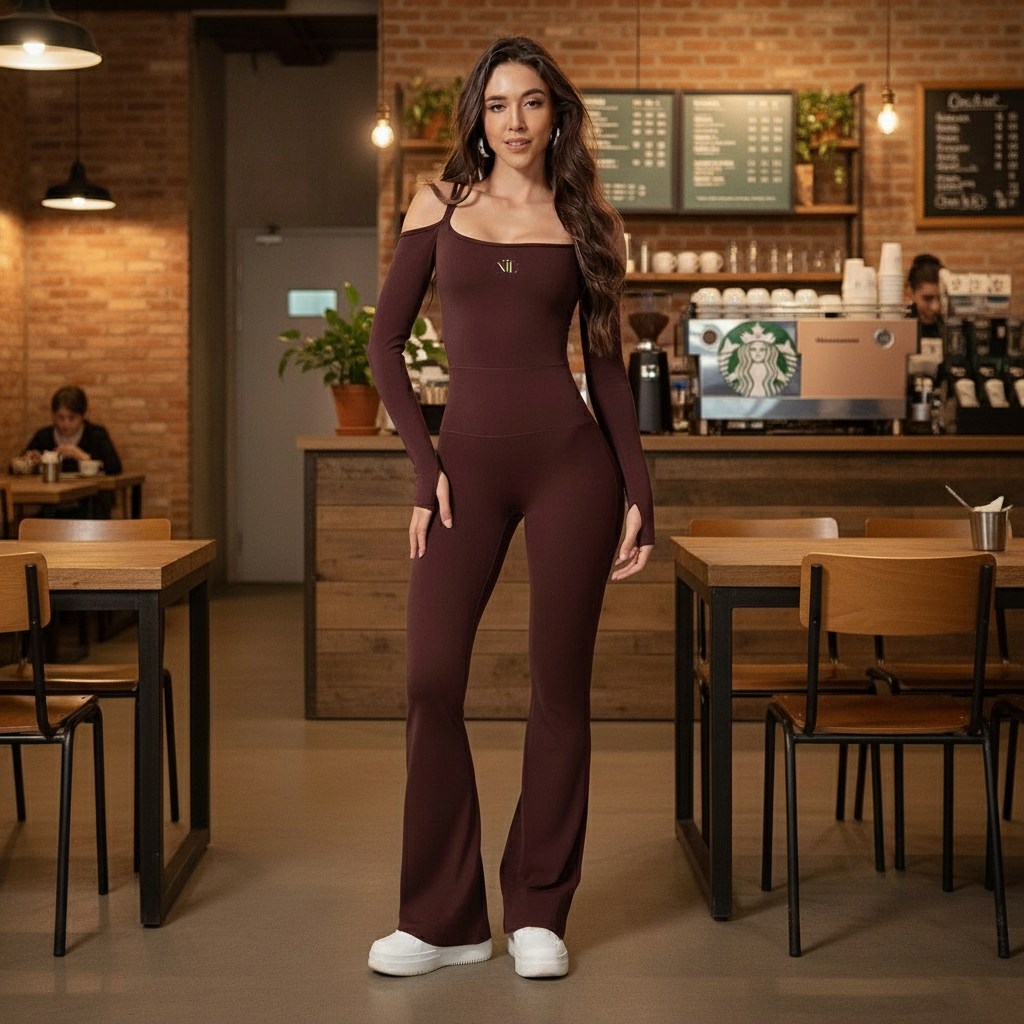 Off the shoulder jump suit