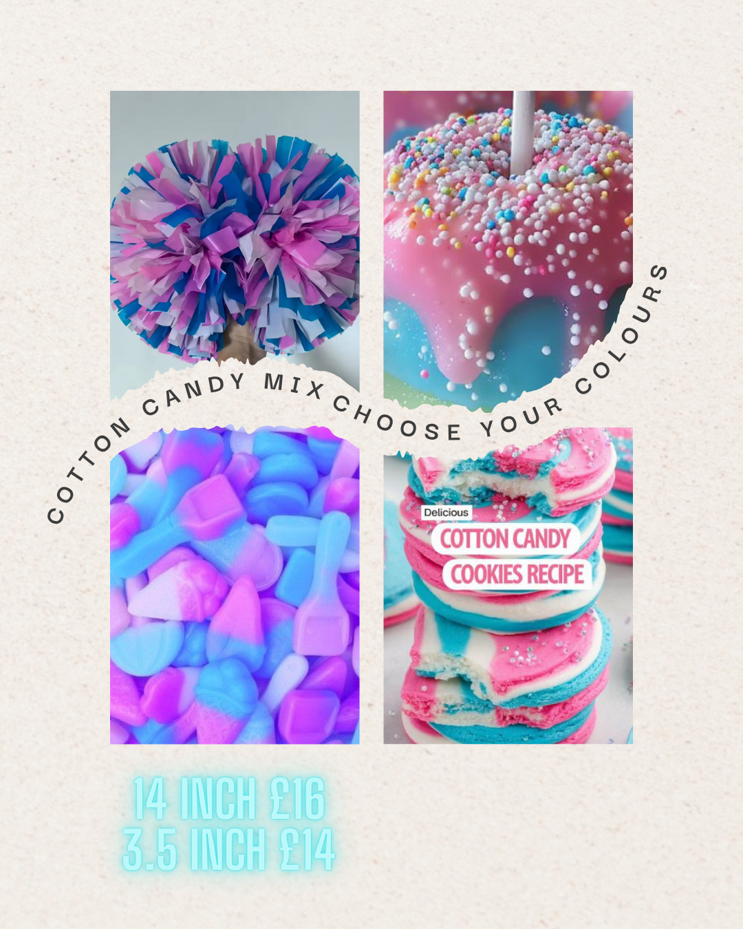 Pink white nd blue sprinkle mix