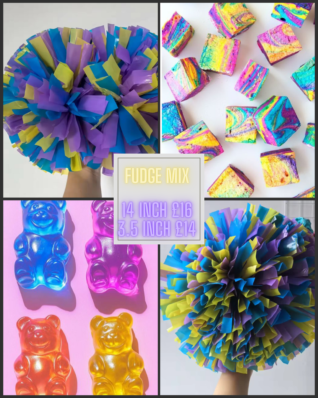 Purple yellow & blue mix