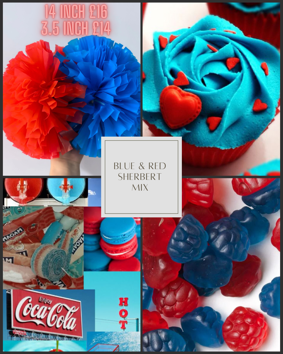 Red & blue half and half mix