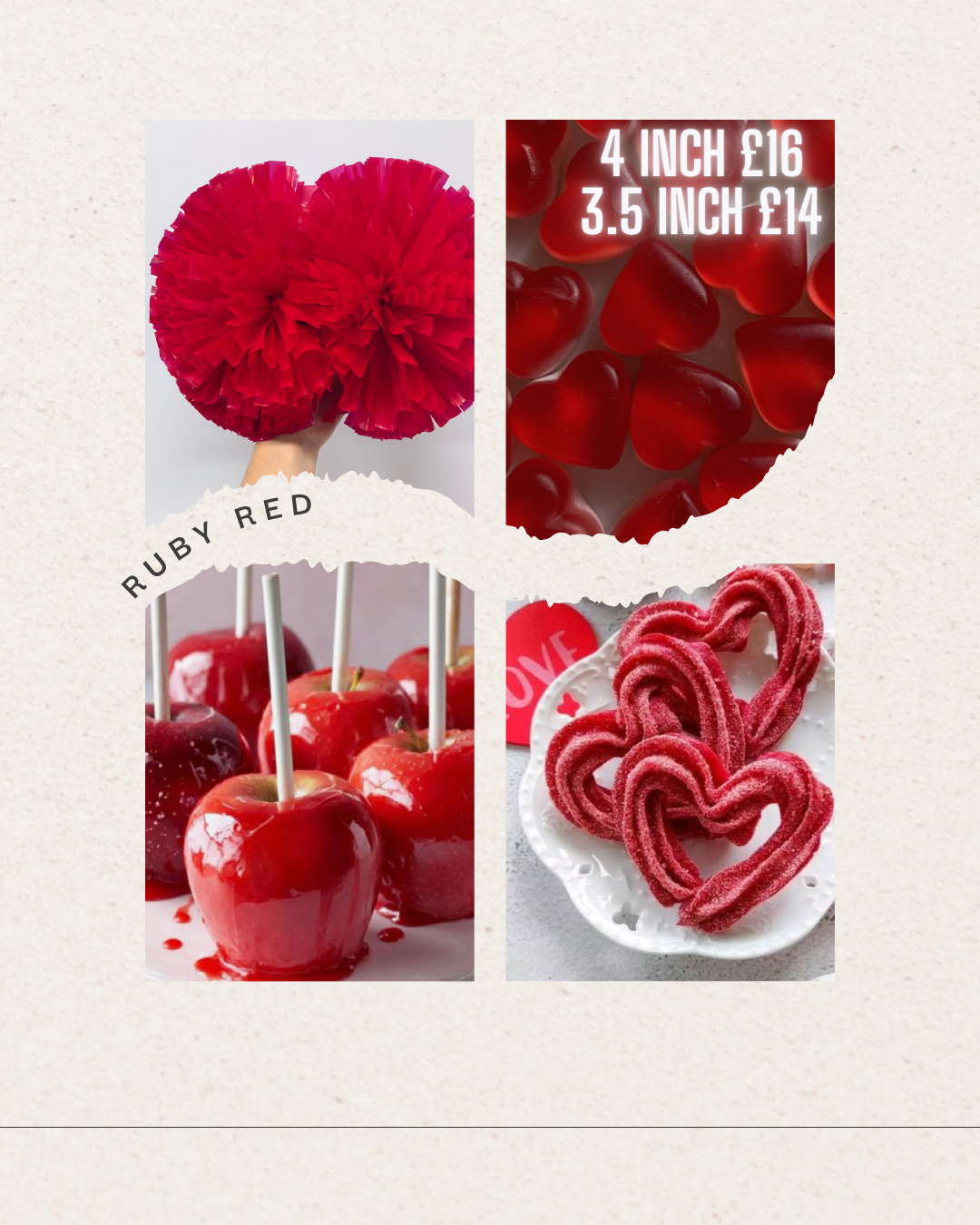 Fluffy Ruby red Pom Pom