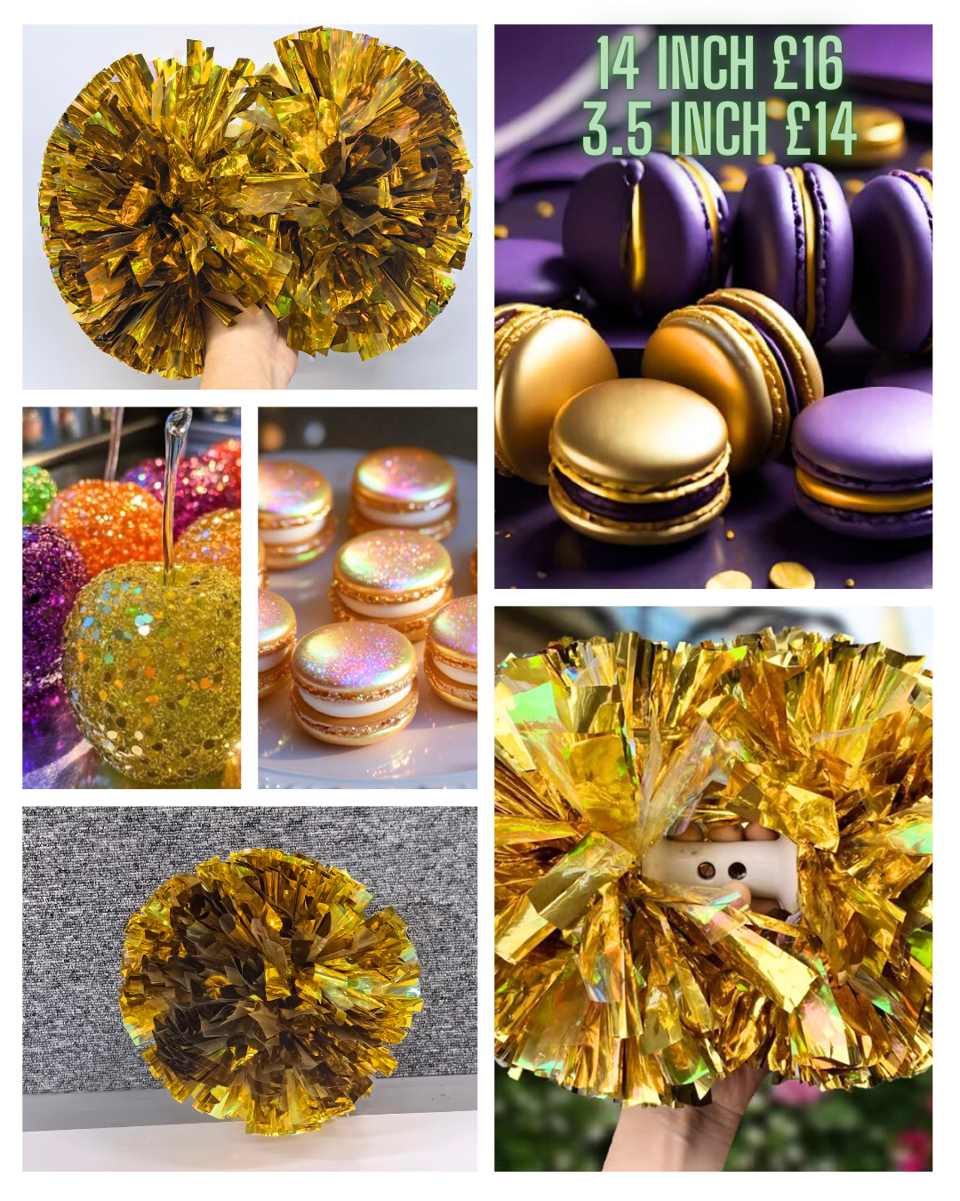 Full gold metallic Pom Pom