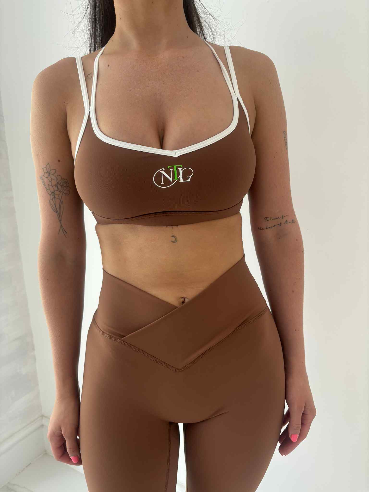 Chocolate Crop yoga set