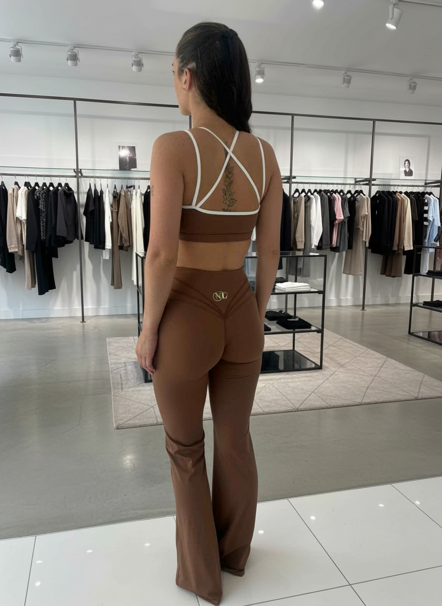 Chocolate Crop yoga set