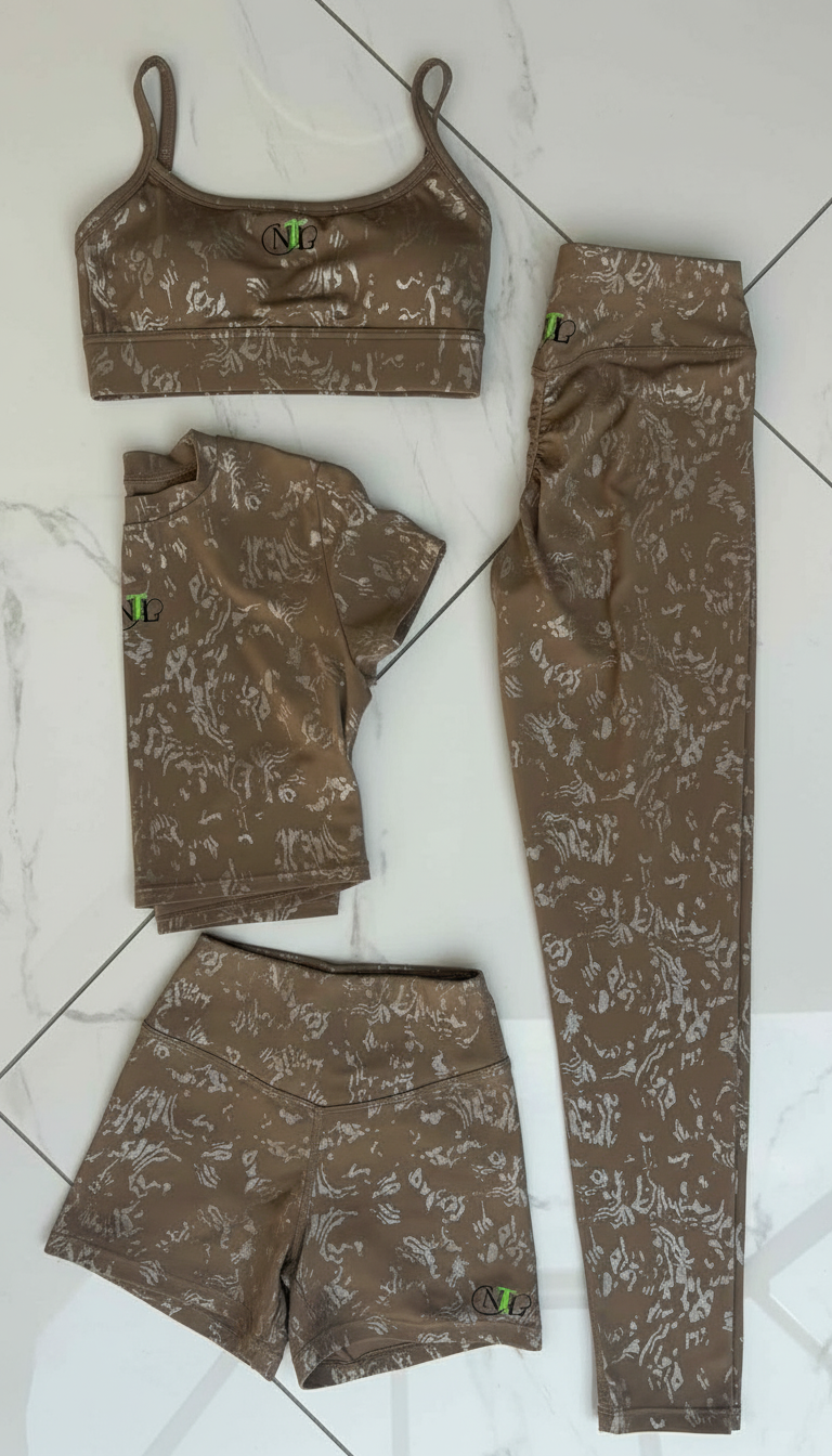 Embossed butter soft bra and legging set