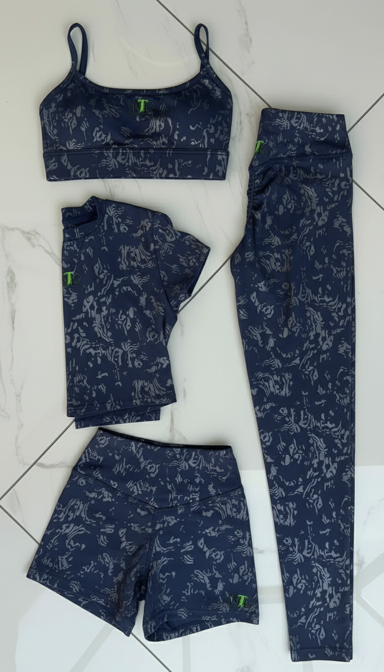 Embossed butter soft bra and legging set