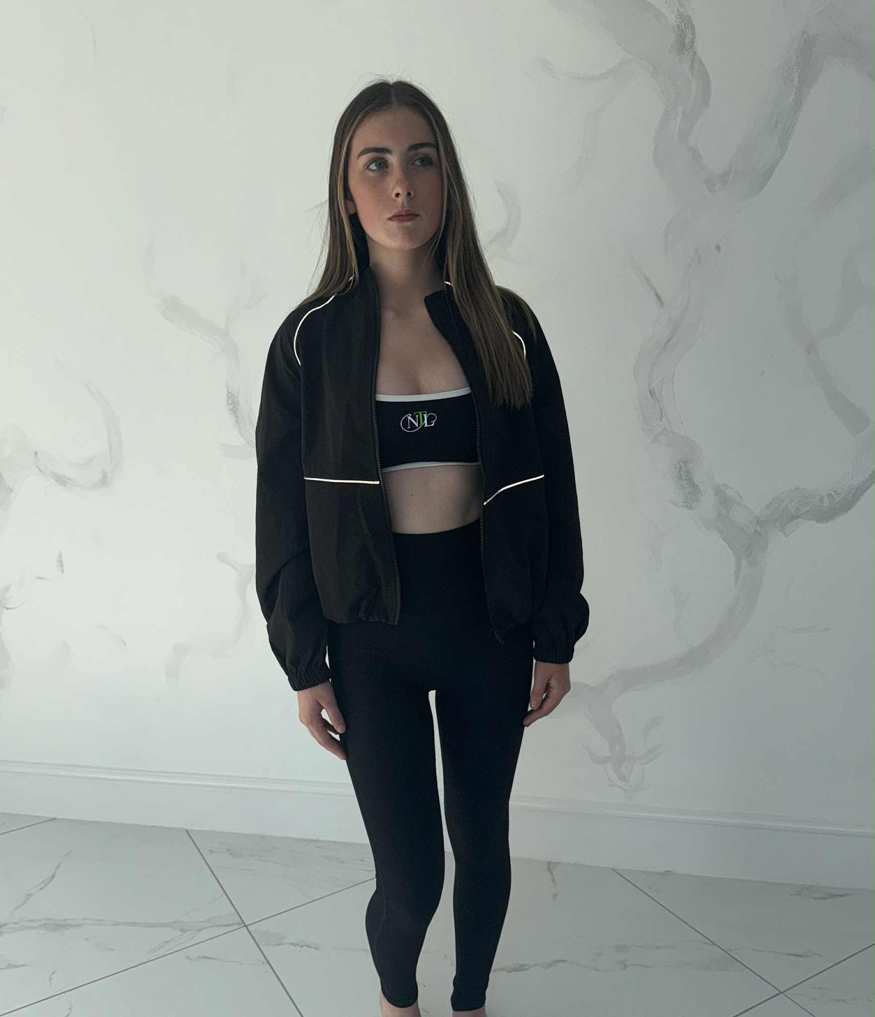 Ribbed fabric yoga leggings