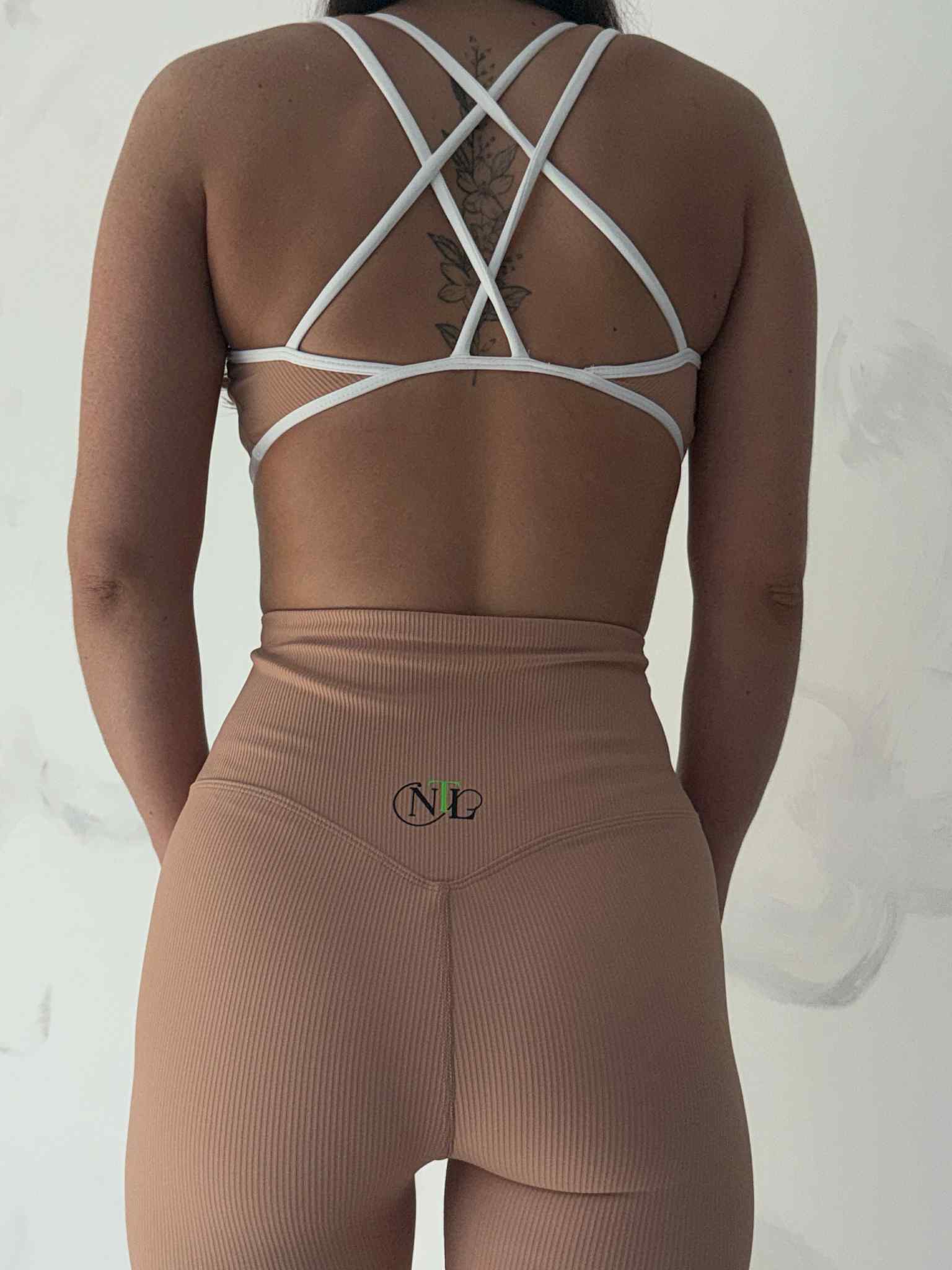 Ribbed fabric yoga leggings