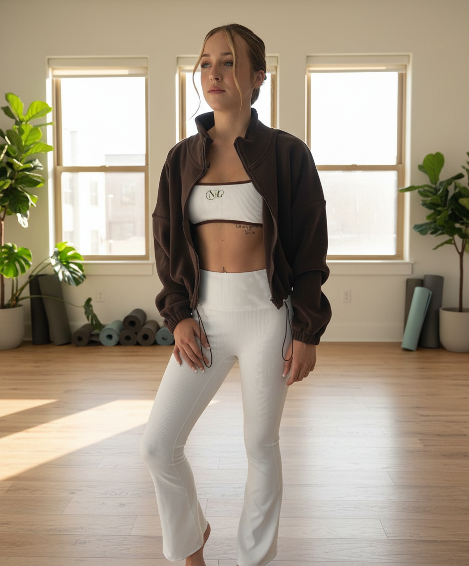 Ribbed flared style yoga set