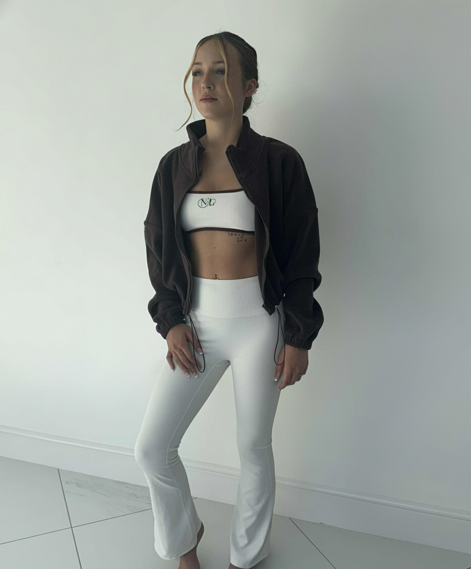 Ribbed fabric yoga flares