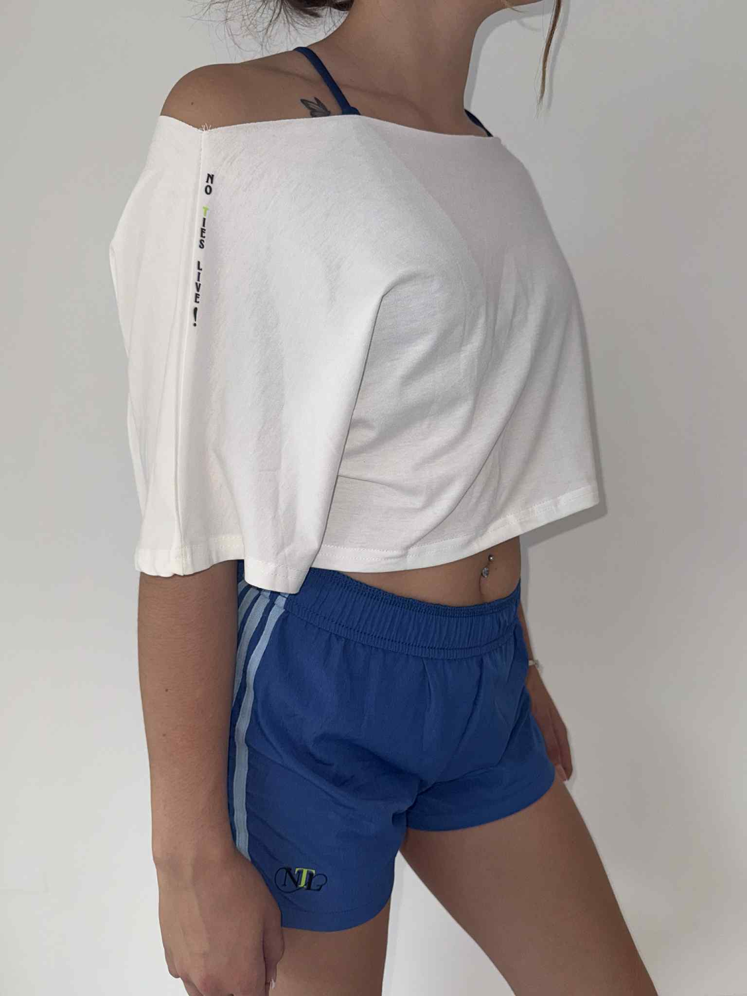 White off the shoulder T-shirt