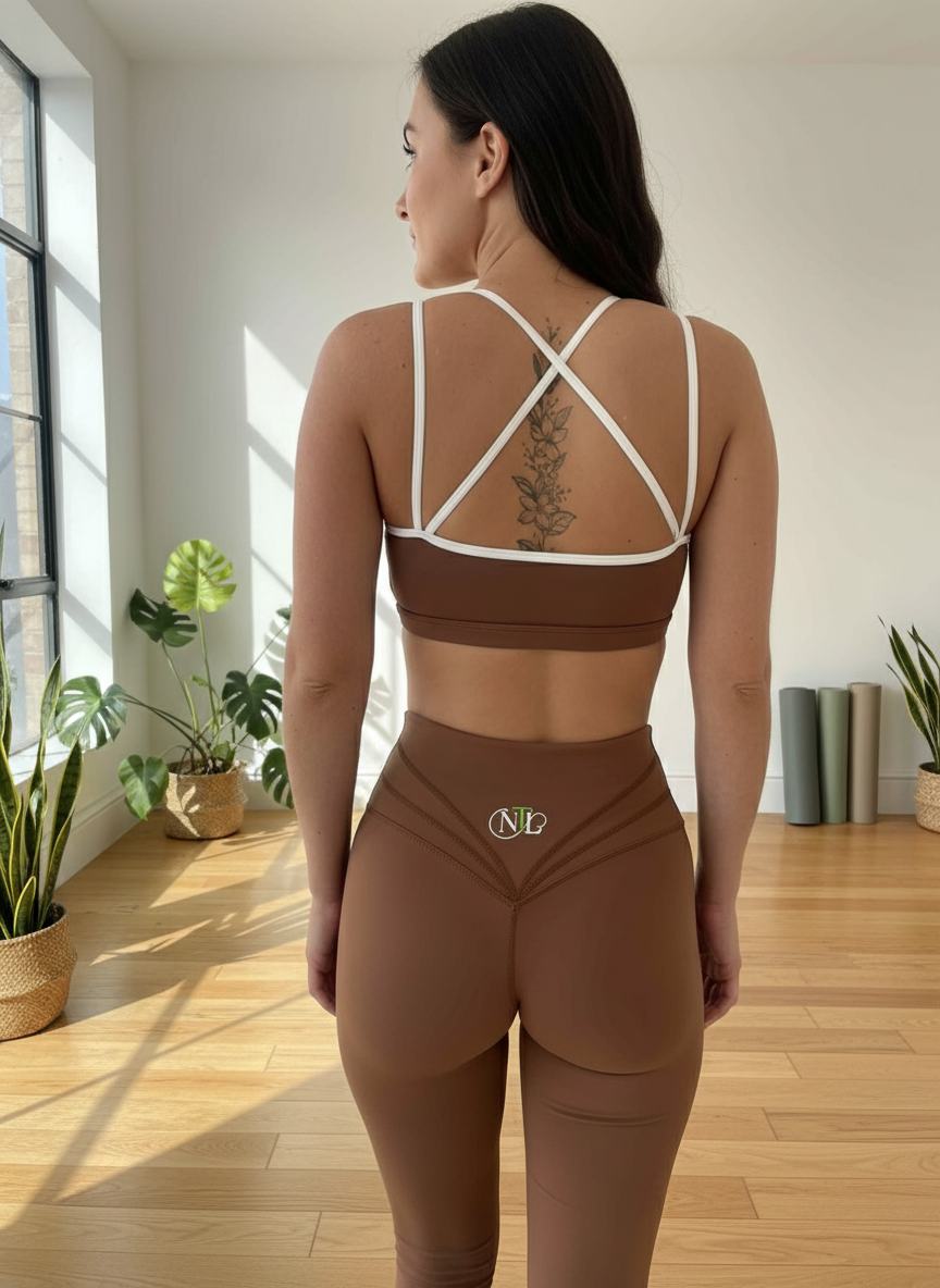 Chocolate Crop yoga set