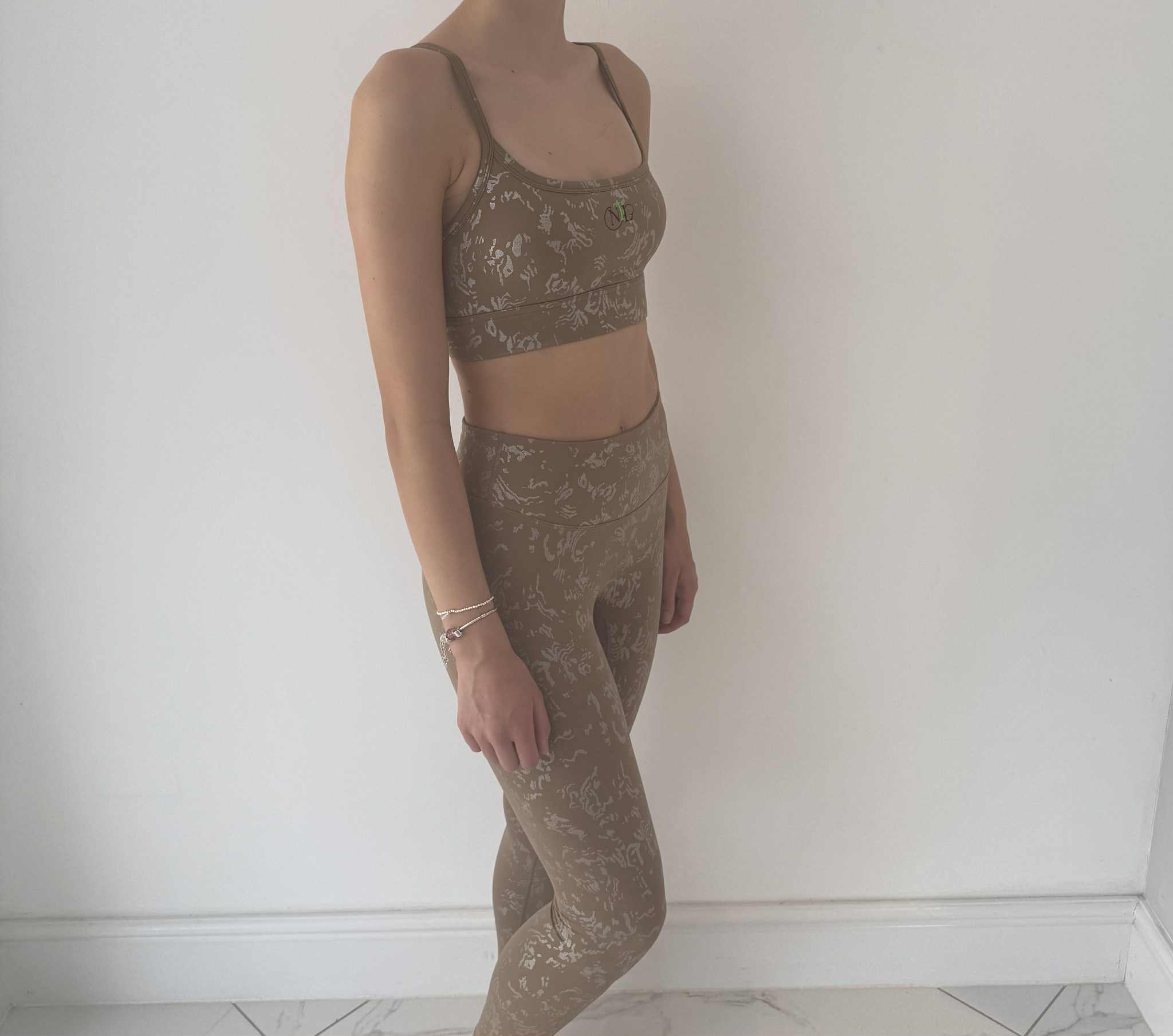Embossed butter soft bra and legging set