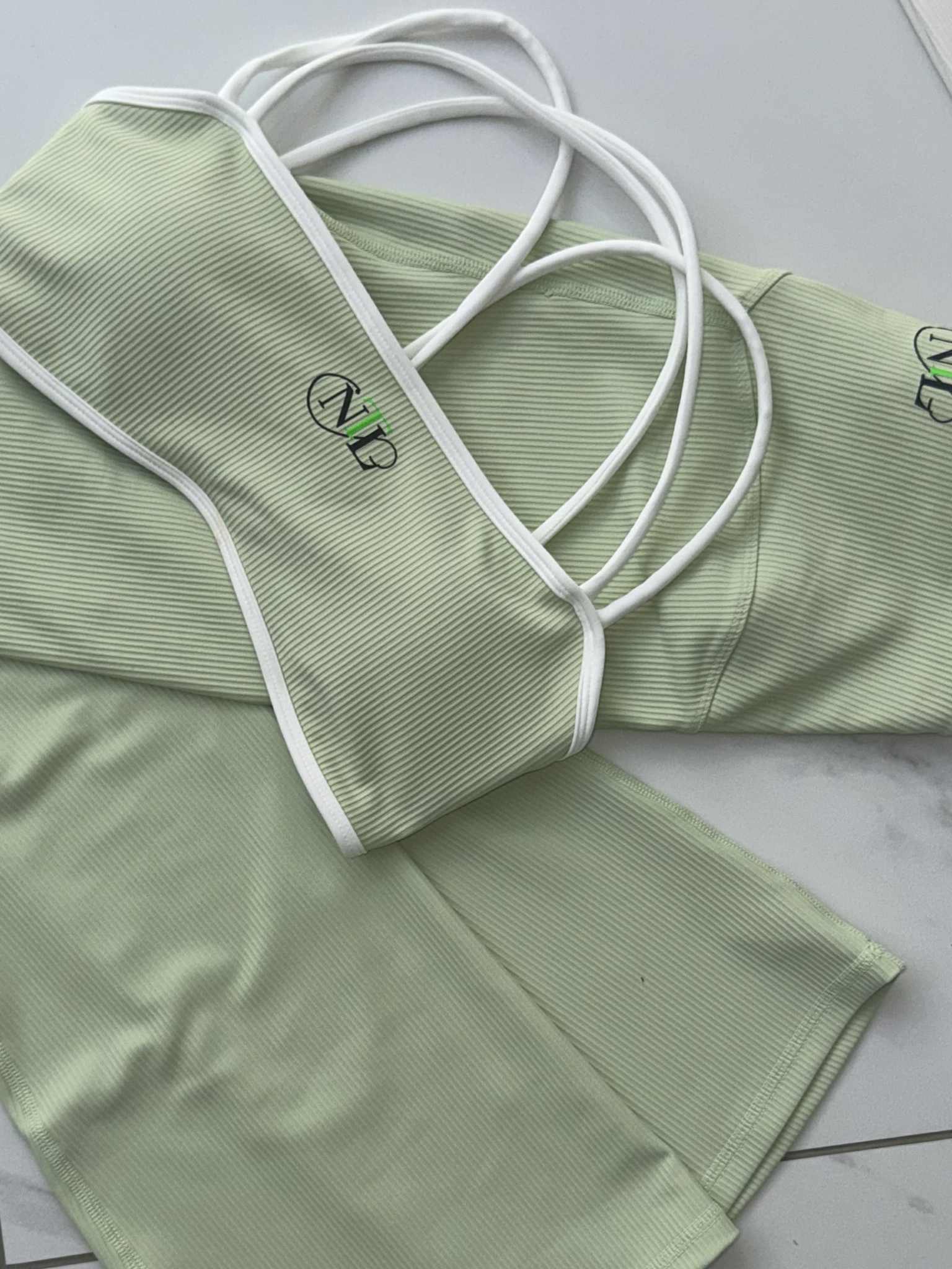 Ribbed fabric yoga leggings