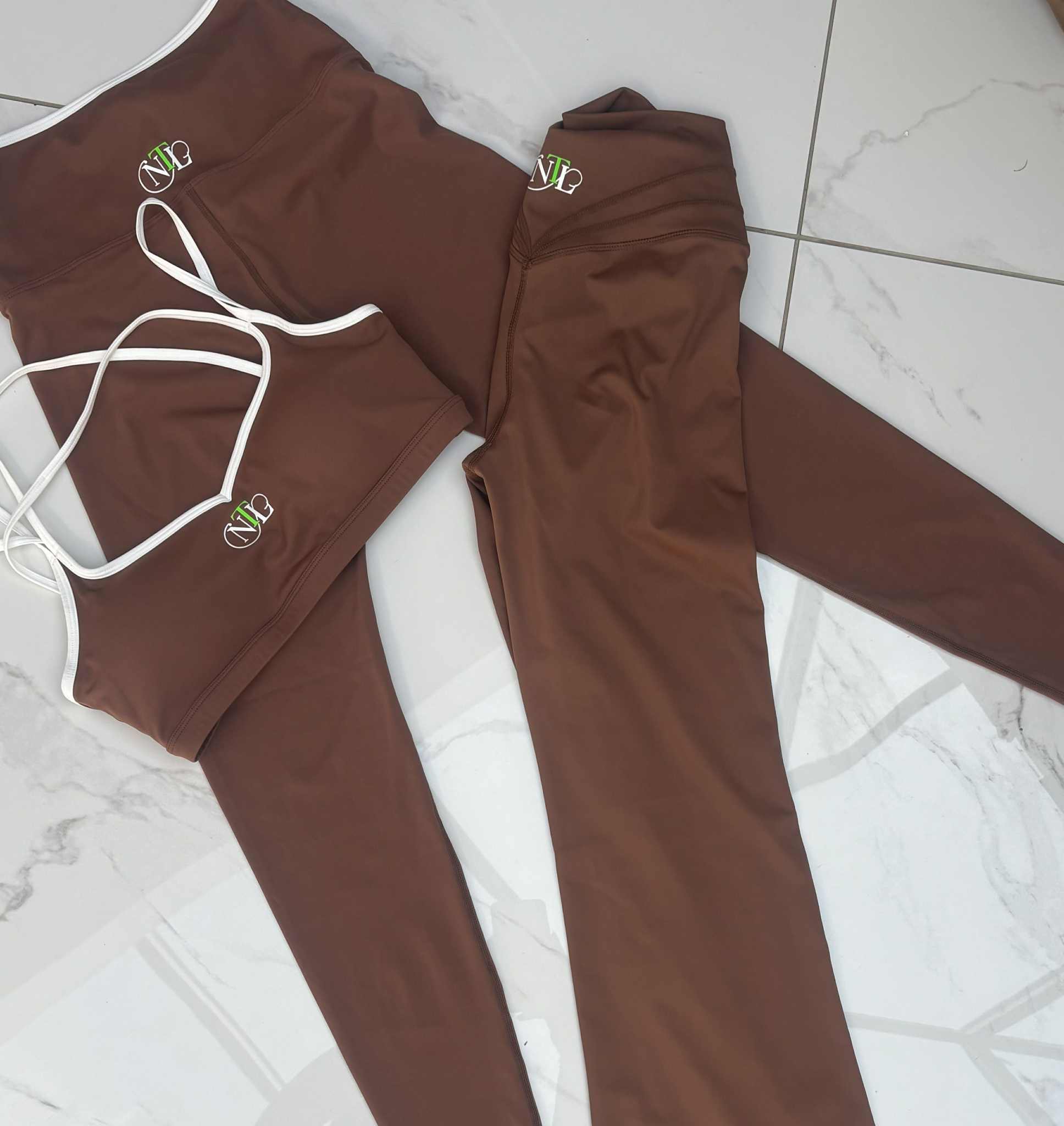Chocolate Crop yoga set