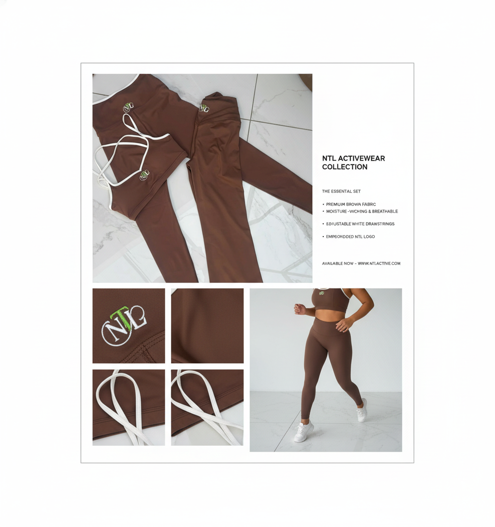 Chocolate Crop yoga set
