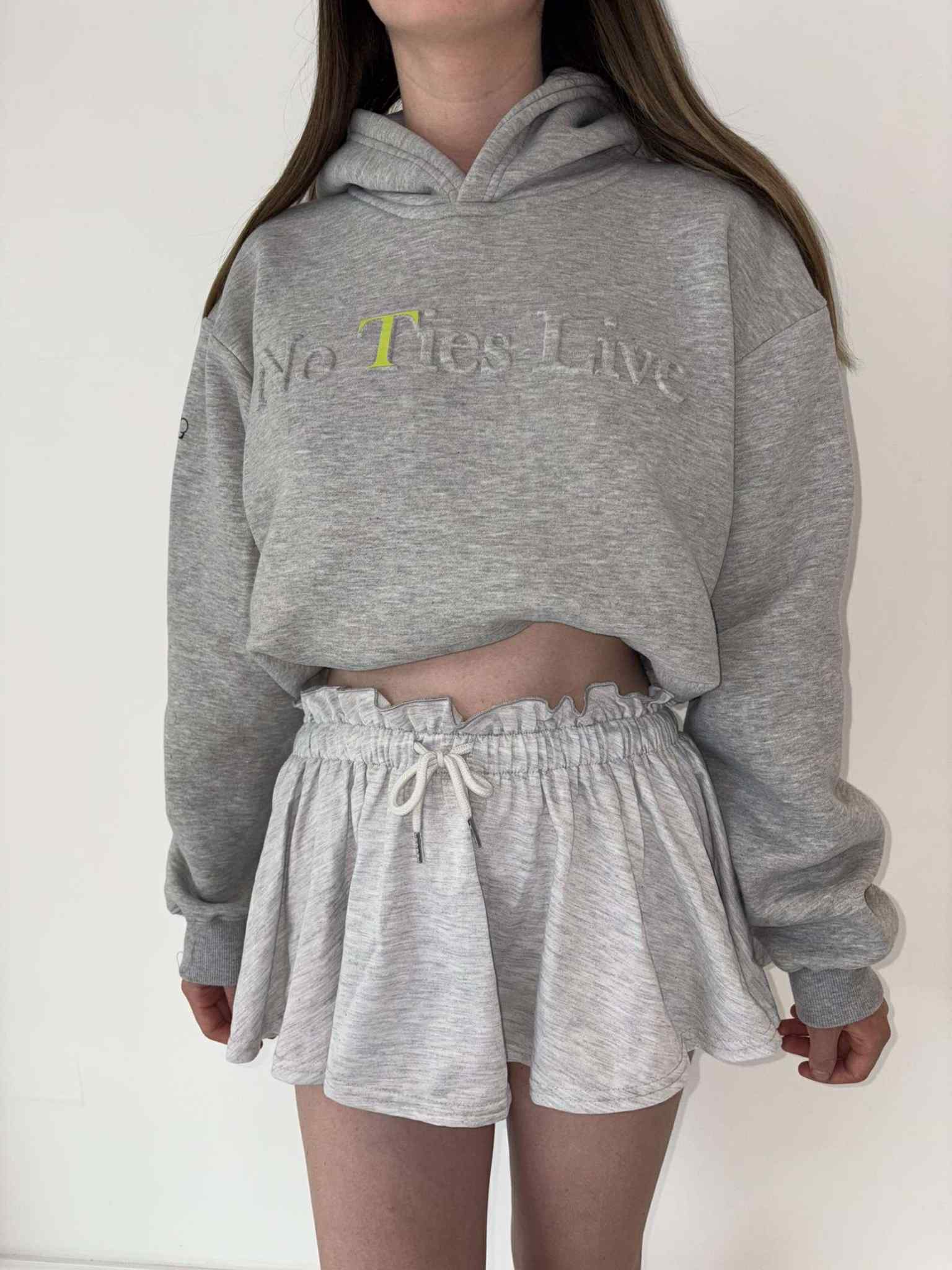 No ties live embossed hoody