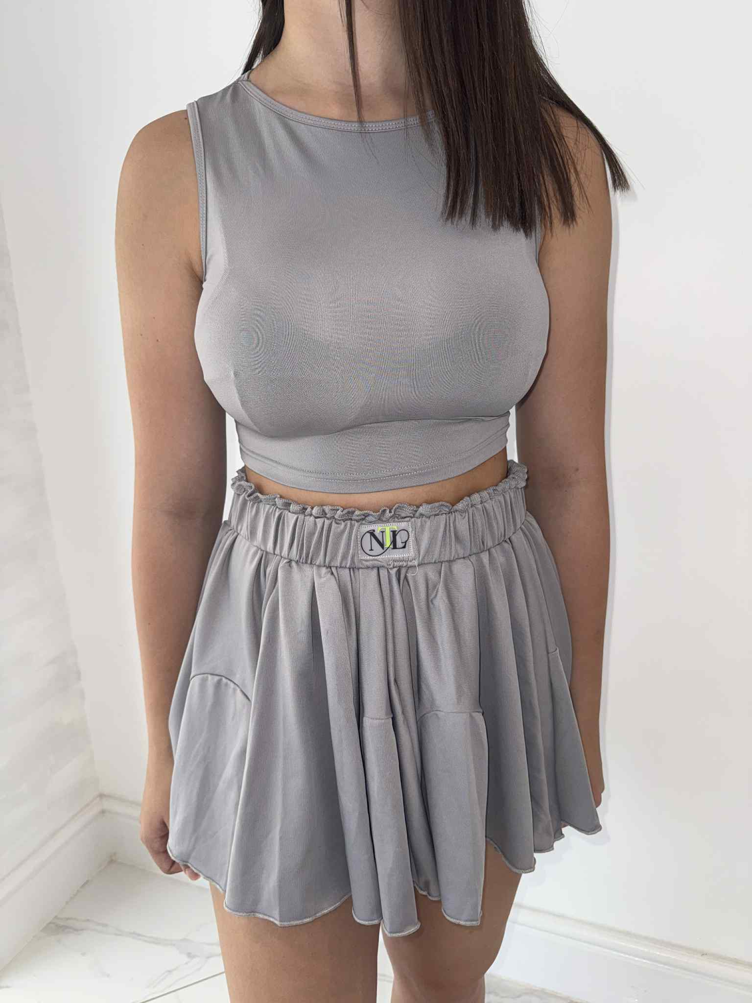 Full flare detail skirt set