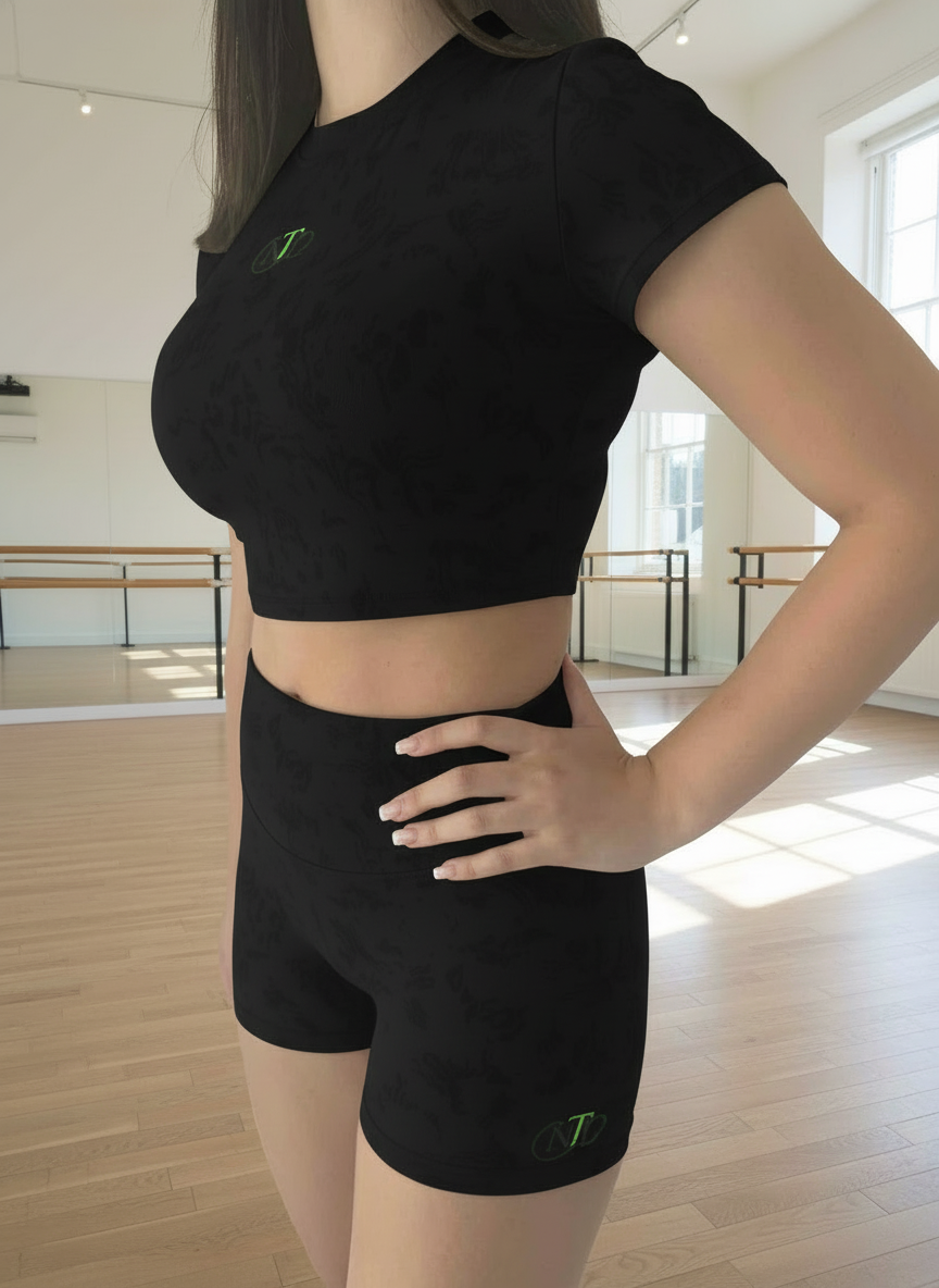 Embossed butter soft crop T-shirt