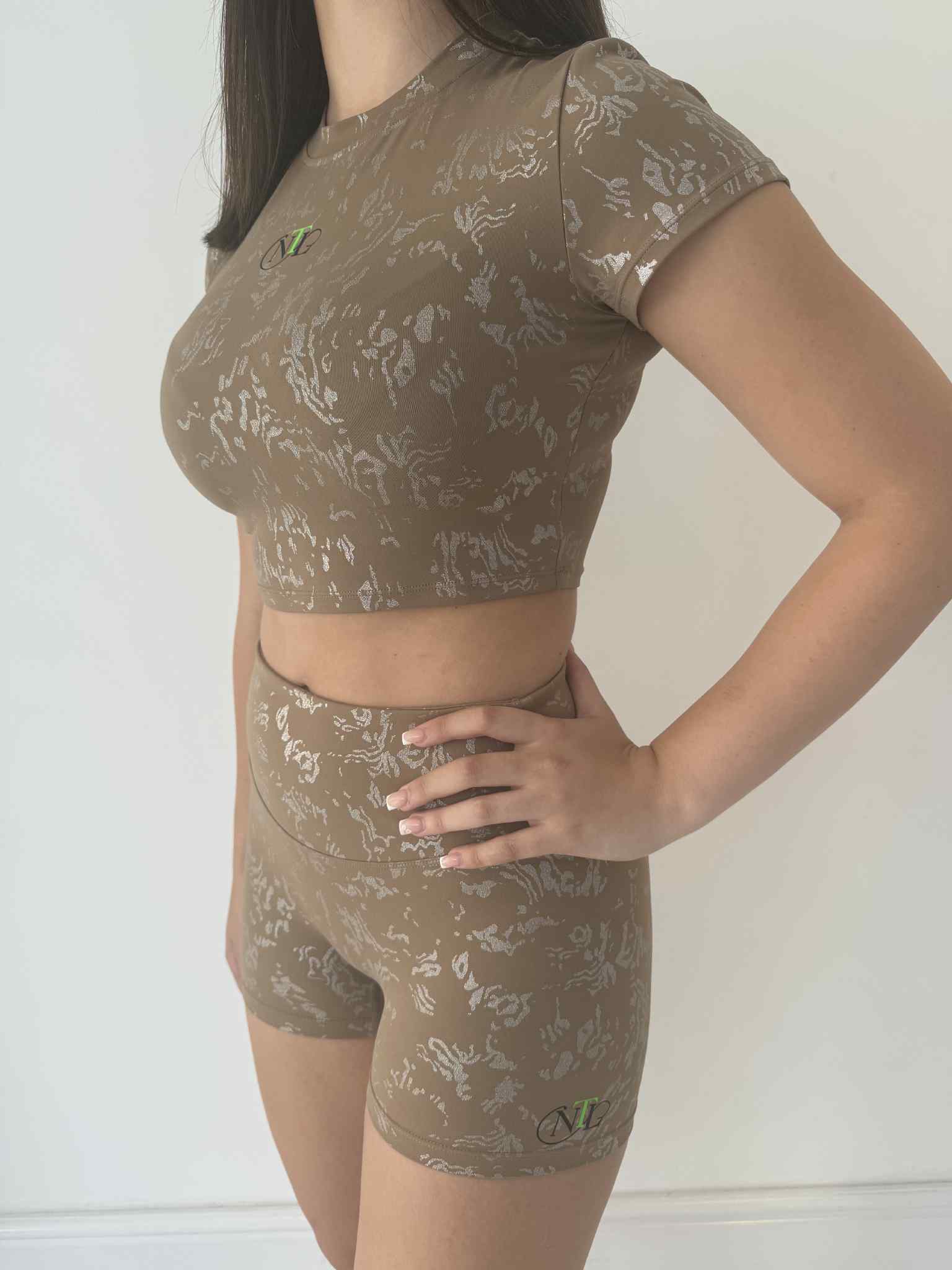 Embossed butter soft crop T-shirt