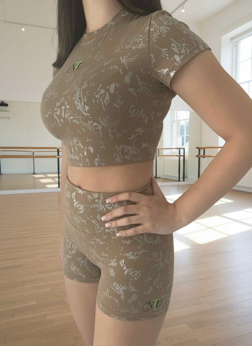 Embossed butter soft crop T-shirt