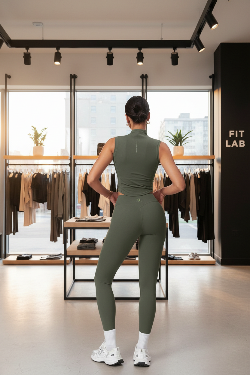 High neck & leggings yoga set