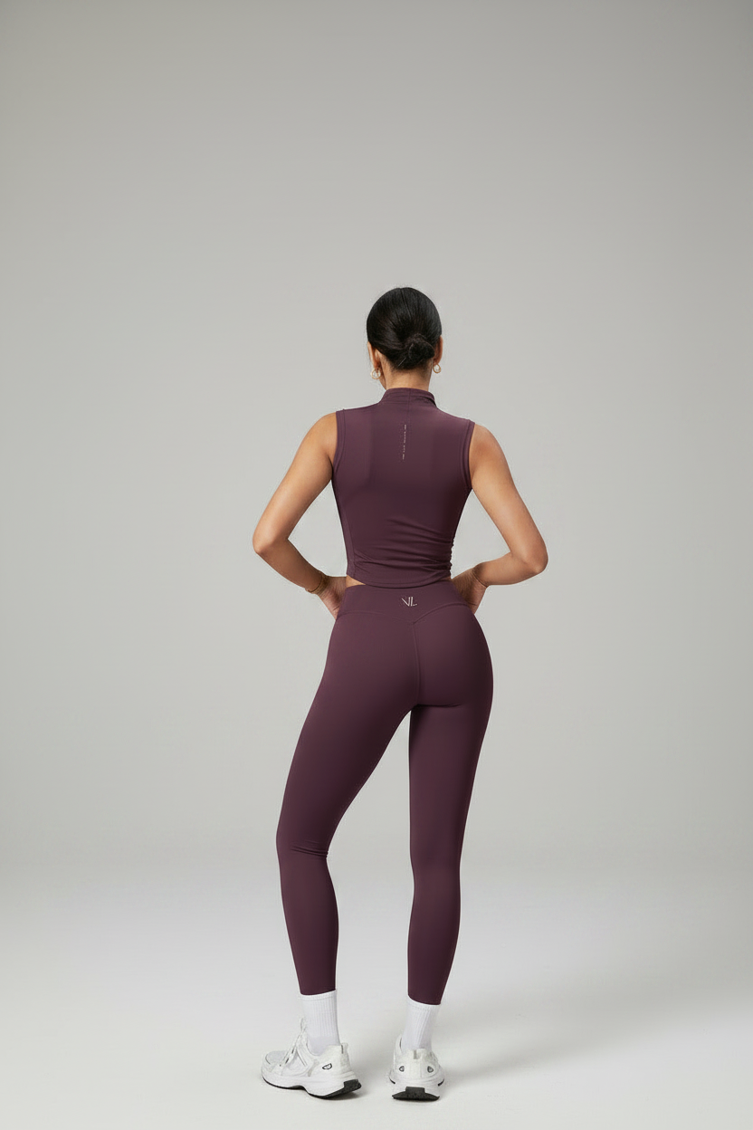 High neck & leggings yoga set
