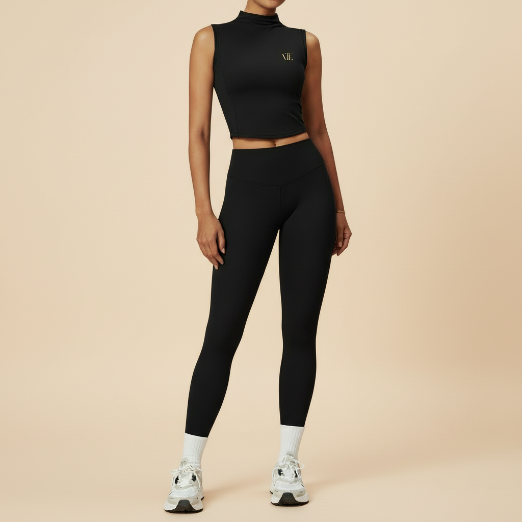High neck & leggings yoga set