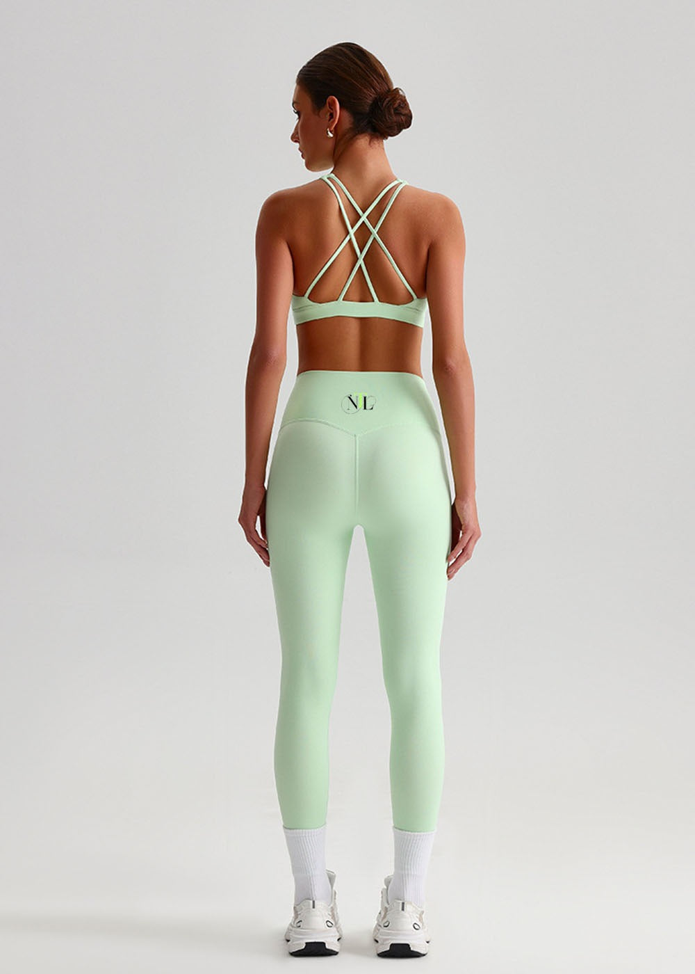 Strap back top, high waisted set